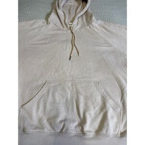 HM Basics Mens XXL Tan Beige Raglan Sleeve Pullover Hoodie Sweatshirt Pinhole